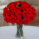 A bouquet of 25 red roses