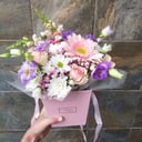 Hat box with flowers 'Plush bunny boy'