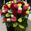 51 multi-colored roses 50 cm