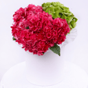 Hat box with flowers 'Dreamy Island: Pink hydrangea in a hatbox'