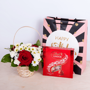Flower basket and sweets