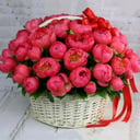 Flower basket 'Peonies in a basket'