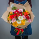 Bouquet of 25 gerberas mix with greenery