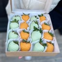 Strawberries in orange and lemon chocolate