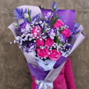 Bouquet of Roses and Lisianthus