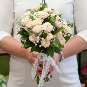 Bridal bouquet "Milena" (with boutonniere)