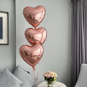 5 herzförmige Folienballons