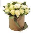 Hat box with flowers 'Box of 25 roses'