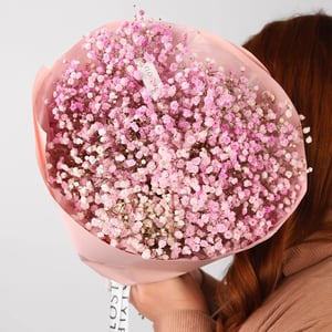 Bouquet of 5 pink gypsophila