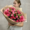 Bouquet of fiery spray roses