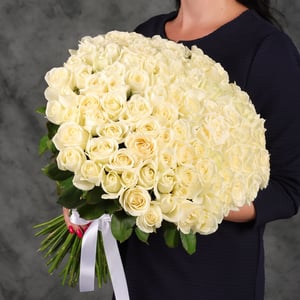 Bouquet of 101 white roses