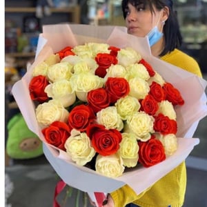 Gorgeous bouquet of 51 Dutch roses