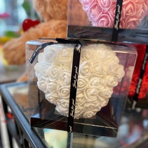 White Foam Rose Heart