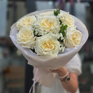 Blumenstrauß 'Rosenbouquet Crème Brûlée'