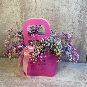 Bag with Colored Baby's Breath