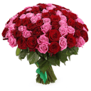 Blumenstrauß 'Herzklang in Rot und Rosa'