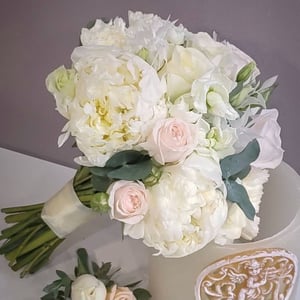 Bridal bouquet with peonies