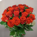 Ramo '21 rosas rojas brillantes con una cinta'