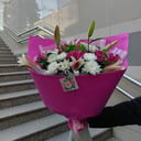 Bouquet of lilies and chrysanthemums