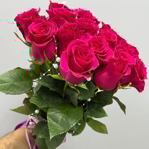Bouquet '19 roses fuchsia'