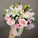 Lily with Pink Roses and Eustoma