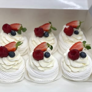 A set of cakes with berries Anna Pavlova