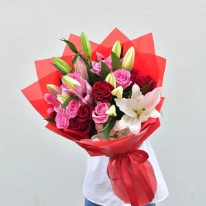 Bouquet 'Passion in Pink & Red'