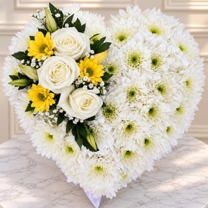 Cœur floral de condoléances