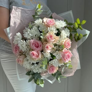 Blumenstrauß Rosétraum mit Eucalyptusduf
