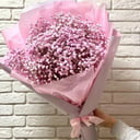 Stylish bouquet of pink gypsophila