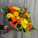 Bouquet of spray roses and chrysanthemums