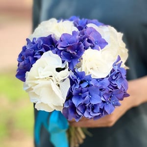 Wedding bouquet of hydrangeas