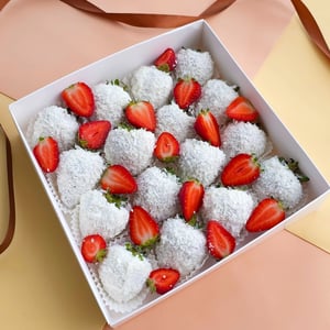 Fraises enrobées de chocolat à la noix de coco, 16-25 fraises