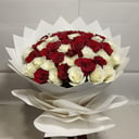 51 Red N White Roses Bouquet