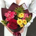 Arranged bouquet with solidago