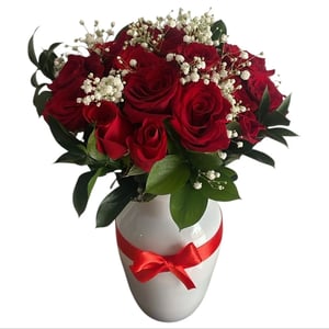 Bouquet 'Vase de 18 roses'