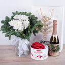 Snow carnival with sparkling wine