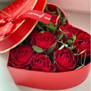 Red roses in a box