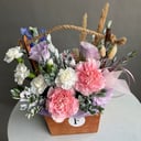 Flower box with dianthus