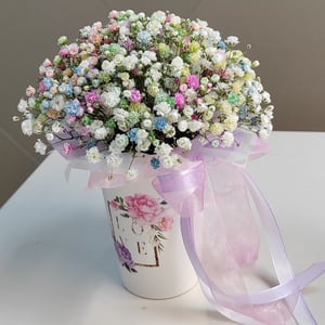 Flower box 'Rainbow gypsophila in a glass'