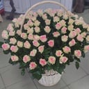 101 roses in a wicker basket