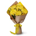 Bouquet of 5 yellow chrysanthemums Single