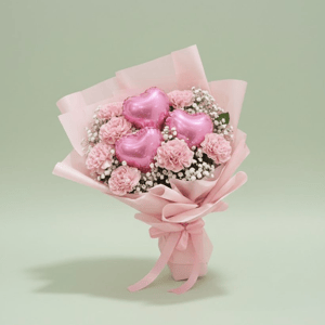Bouquet 'My Dear Mama - Carnations with Balloons'