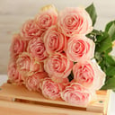 Bouquet '15 pale pink roses with silk ribbon'