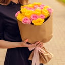 Of yellow and pink roses, 25 pcs