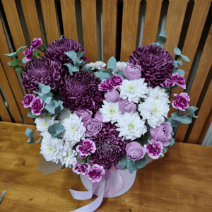 5 chrysanthèmes et roses à fleurs de pivoine