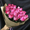 Bouquet '25 lilac roses 60 cm, kraft'