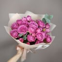 Bouquet 'Peony spray roses with eucalyptus'