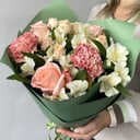 Bouquet of roses, carnations and alstroemerias 1