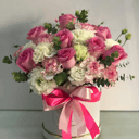 Hat box with flowers 'Mermaid'